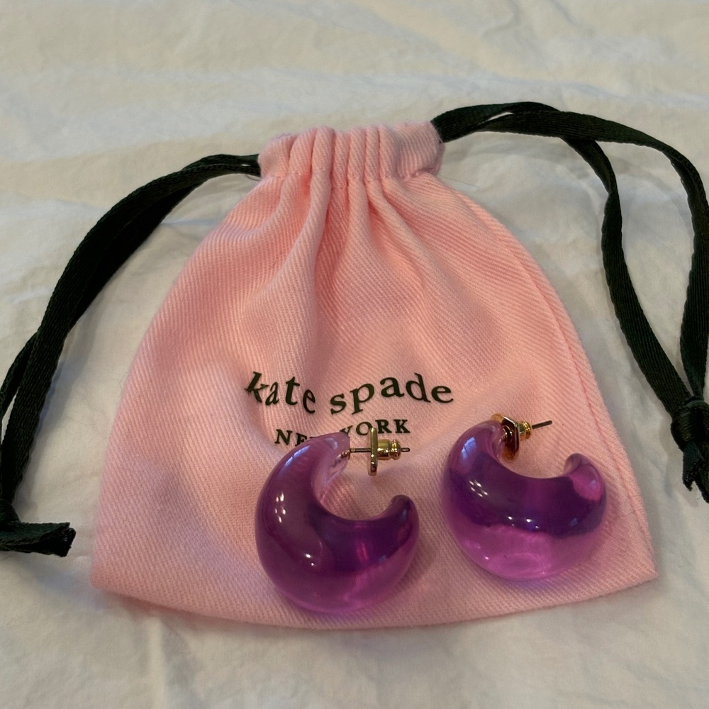 Kate Spade Earrings purple hoops